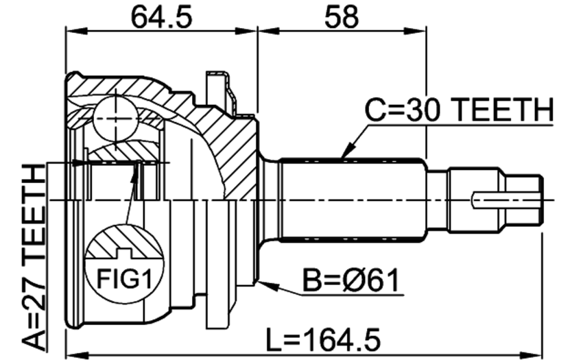 Fit Toyota Rav4 Scion Tc Outer Cv Joint 27X61X30 Febest 0110-083