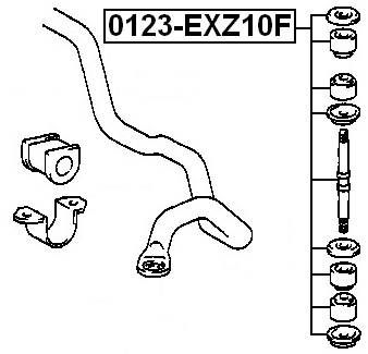 Front Sway Bar Link Stabilizer FEBEST 0123-EXZ10F OEM 48819-10010