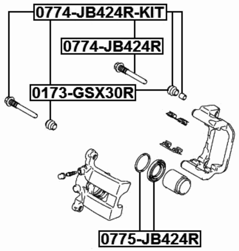 Details about  / Front Brake Caliper Repair Kit Febest 0775-JB424R Oem 55880-77K00