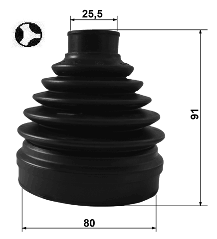Boot Inner Cv Joint Kit 80X91X25.5 Febest 1215-D7T OEM 49542-D7010