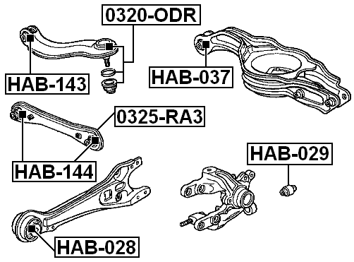 Arm Bushing For Track Control Arm For Honda Step Wagon Rf1 1996-2001