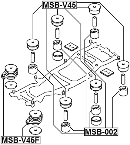 Febest Body Bushing – Suspension Subframe Mount For Mitsubishi (MSB-V45 / MB275630)